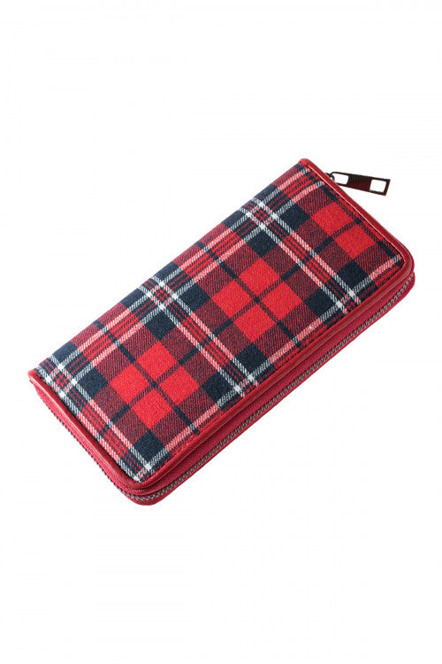 Flannel Plaid Wallet (Red)