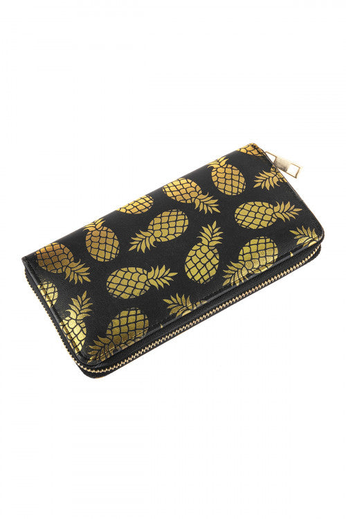 Gold Pineapple Wallet (Black)