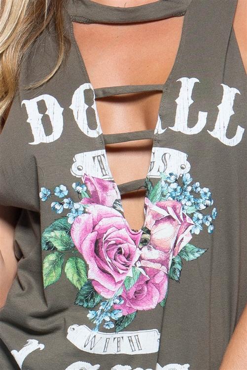 Doll Love Rose Ladder Muscle Tank