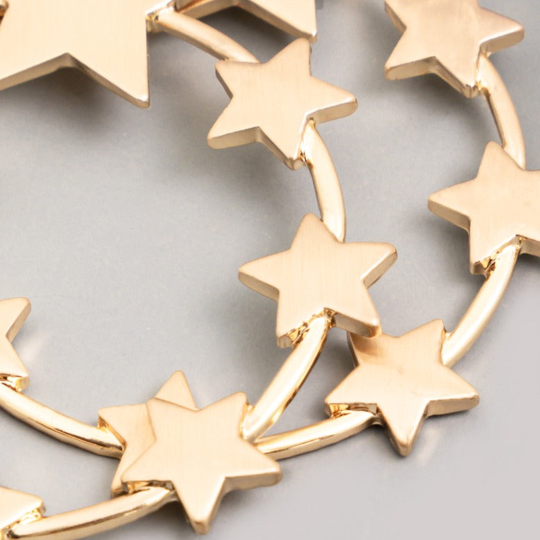 Rising Star Hoop Earrings (Gold)