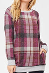 Plaid Tartan Sweater With Pockets