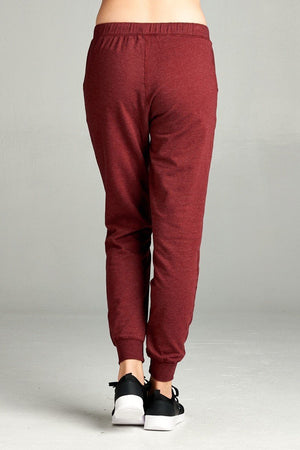 French Terry Drawstring Joggers (Burgundy)