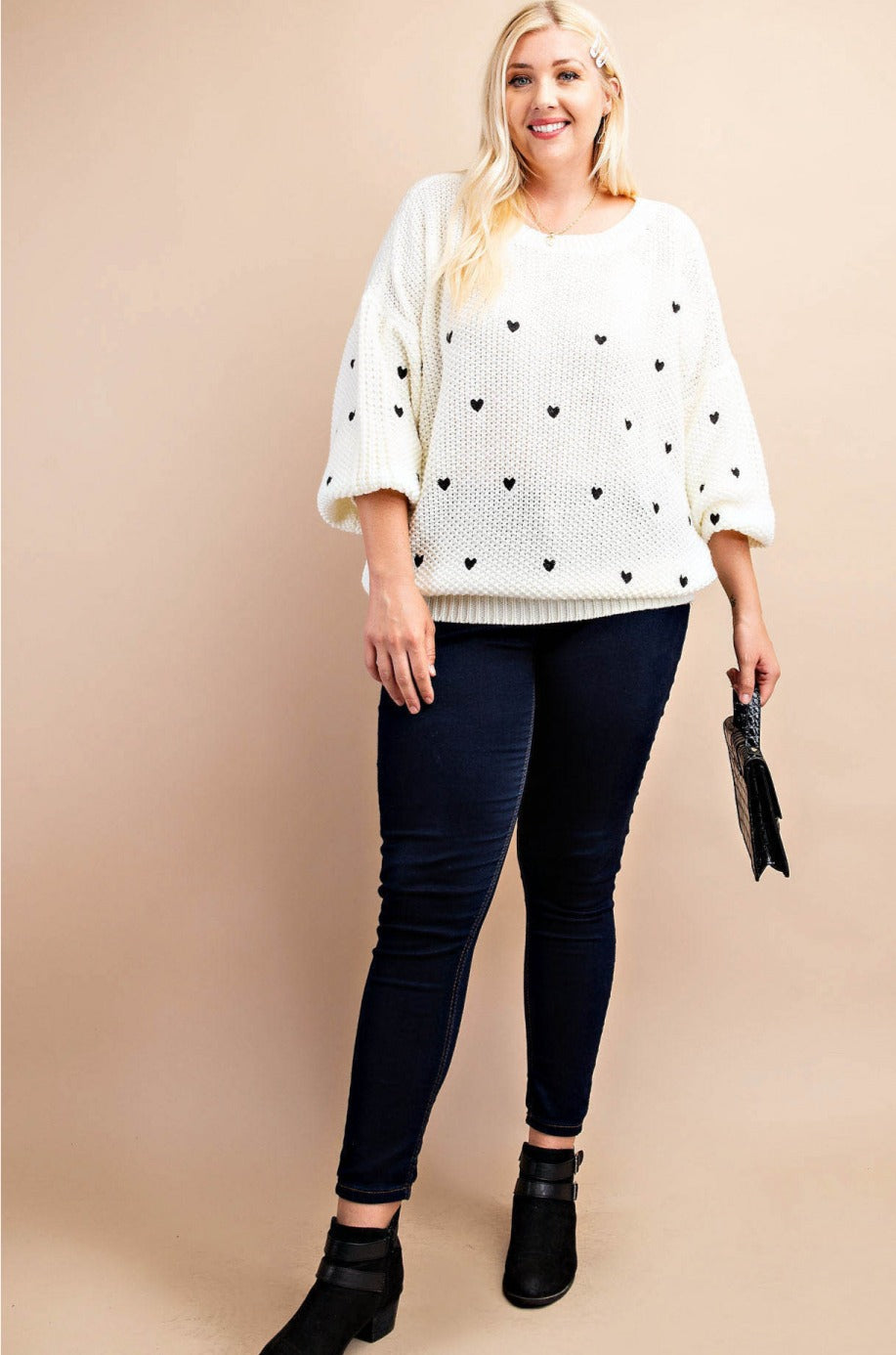 Queen of Hearts Ivory Sweater (Plus)