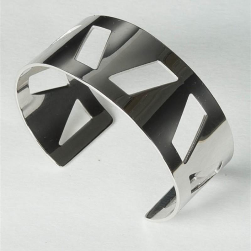 Geo Cut-Out Bangle (Silver)