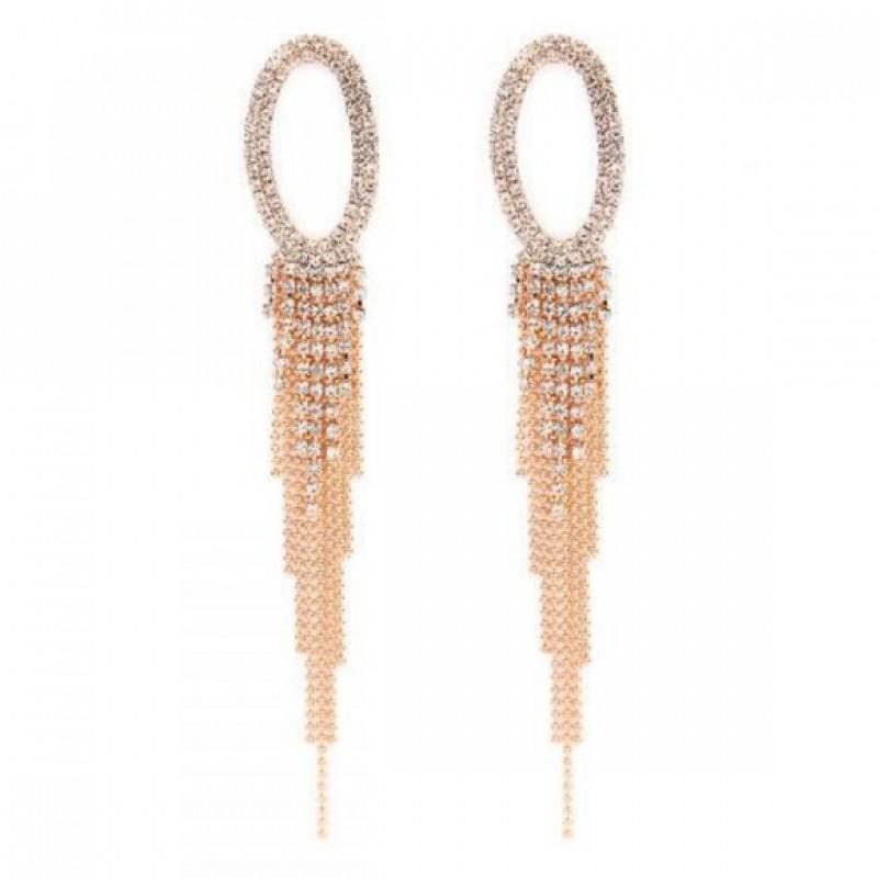 The Chloe Oval Chandelier Earrings (Rose Gold)