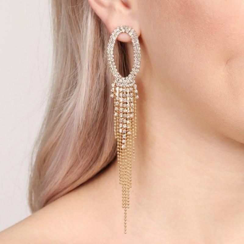 The Chloe Oval Chandelier Earrings (Rose Gold)