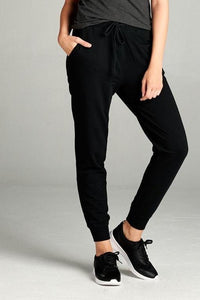 French Terry Drawstring Joggers (Black)