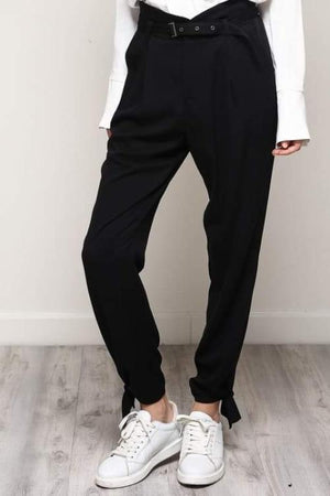 Astrid Belted Tie Trousers (Black)